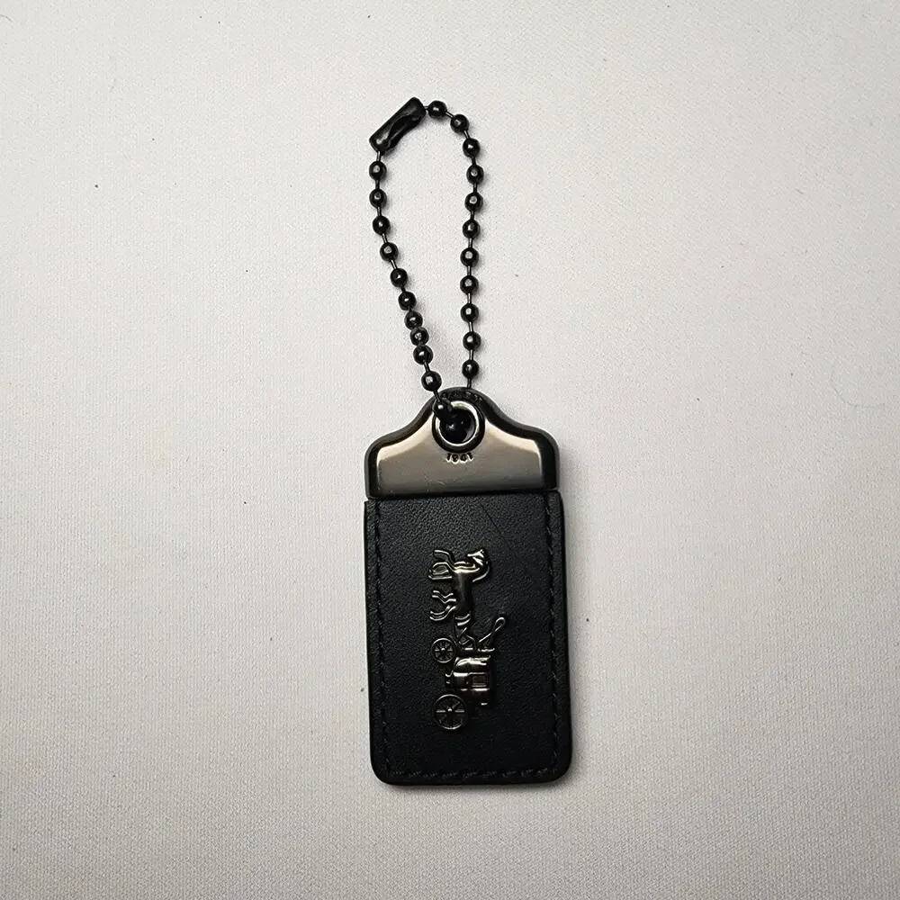 Coach 1941 Horse Carriage Hang Tag Bag Charm - Dark Gunmetal/Black